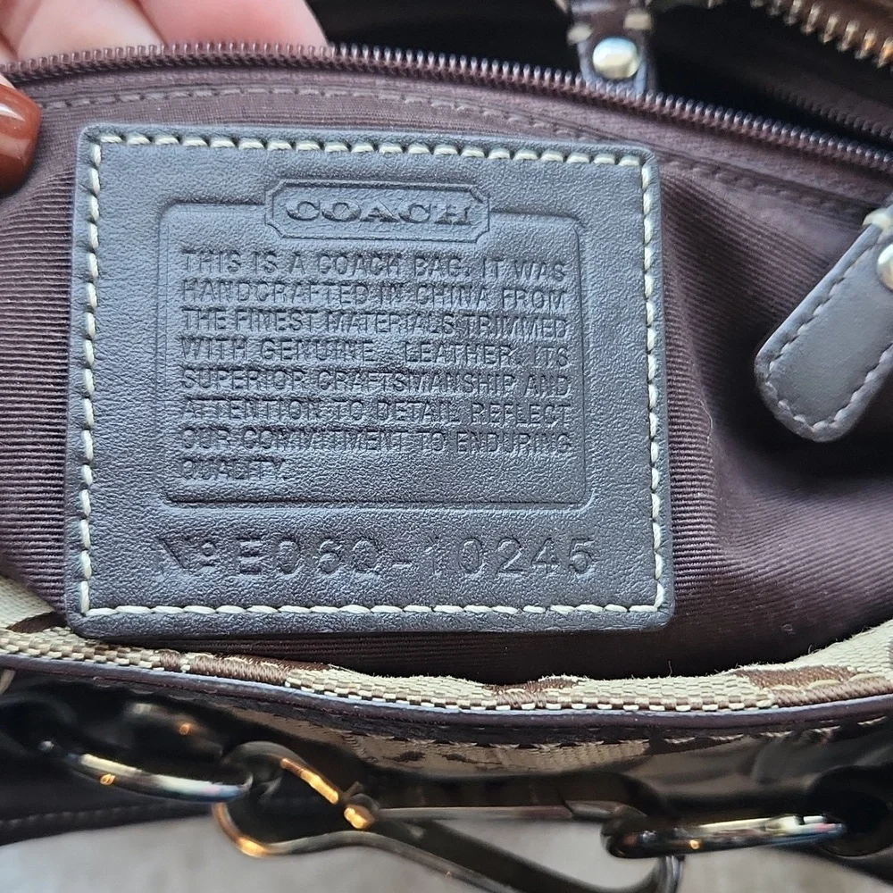 Coach Signature Hampton Canvas & Leather Shoulder Bag - Picture 11 of 16